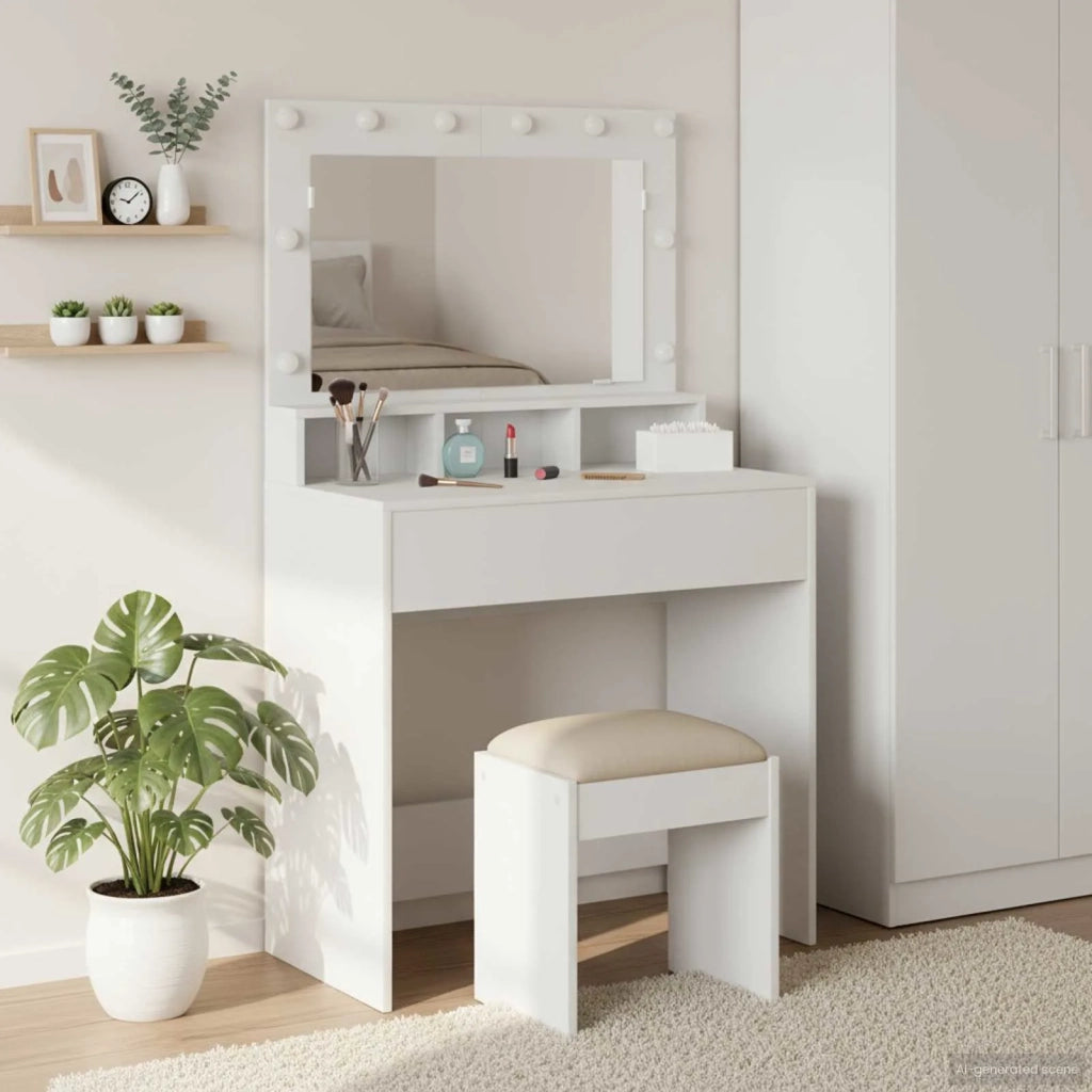 Tavolo da Trucco Bianco 78,5 x 41 x 135 cm Legno multistrato 865109