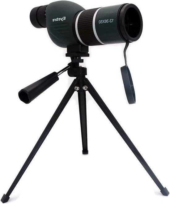 Telescopio da unica lente 12-36X50 acqua resistente con set di trampolino per osservazione degli uccelli - viaggi - caccia - pesca - partite di calcio - concerti all'aperto