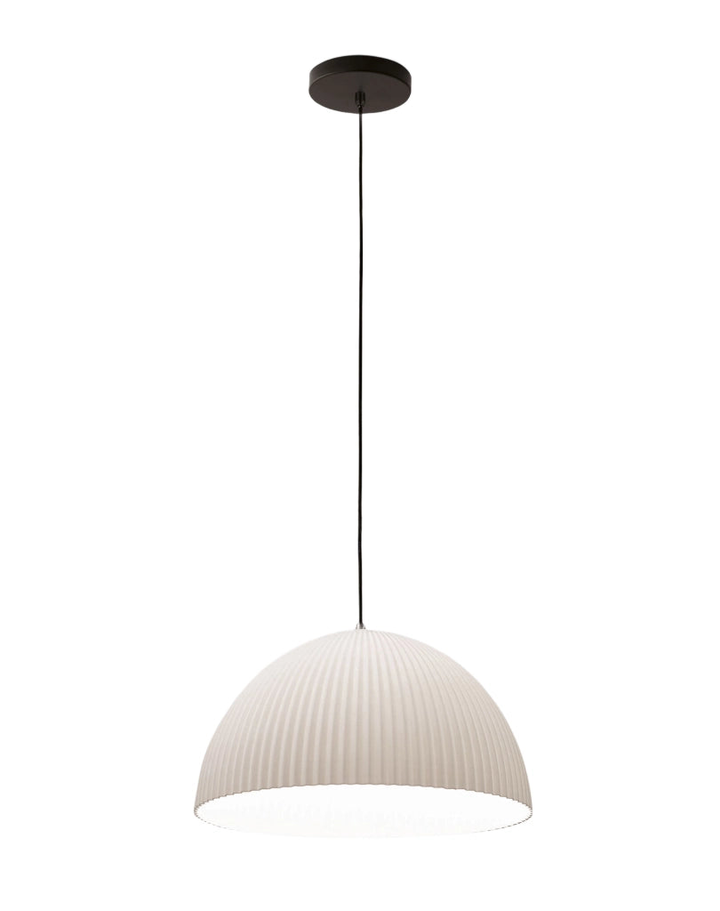 Lampada a Sospensione Carola Ø360mm E27 10W, Struttura in Metallo e Plastica Vegetale, Colore Bianco, IP20, Classe 1 - Carola Design