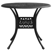 Tavolo da Giardino Nero 90x90x74 cm in Alluminio Pressofuso 315586