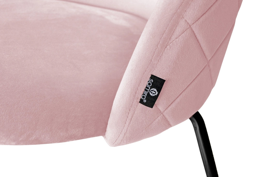 Sgabello cucina imbottito, sgabello alto in velluto rosa piede nero – Nicole - SG19NIPN