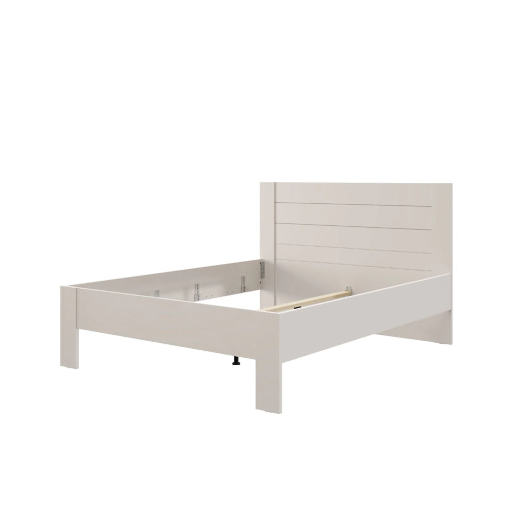 Letto Matrimoniale Siwwa, Letto Matrimoniale Dimensione Materasso 160x200 cm, Bianco Crema