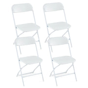 Set di 4 sedie pieghevoli per interni ed esterni 48 x 45 x 82 cm comode e robuste design contemporaneo in metallo bianco 20_0012594