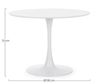 Tavolo Ø100x75h cm Bloom Bianco Opaco