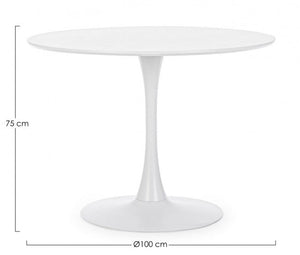 Tavolo Ø100x75h cm Bloom Bianco Opaco