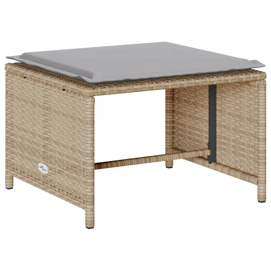 Set Divano da Giardino 5 pz con Cuscini Beige in Polyrattan 4104166