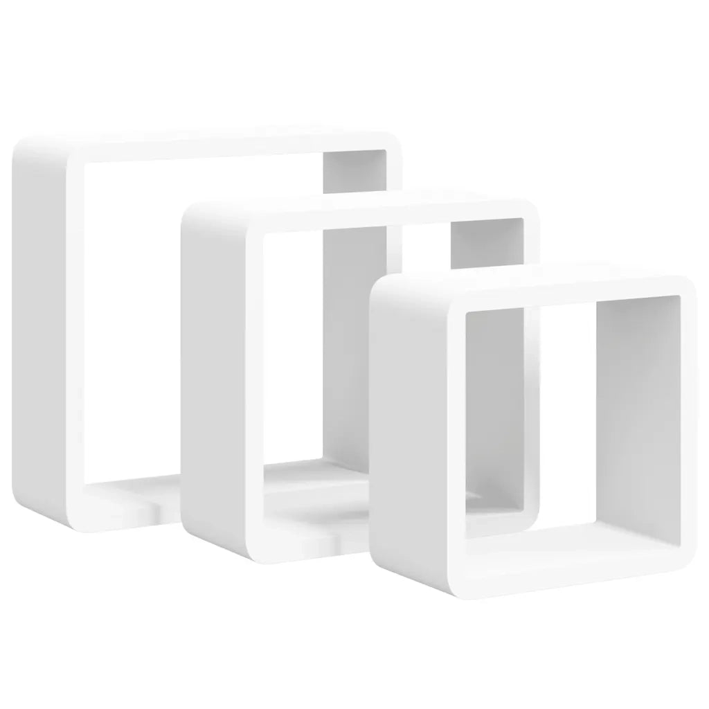 Mensole a Cubo da Parete 3 pz Bianco in MDF cod mxl 61296