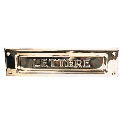 BUCALETTERE POSTA DA APPLICARE  OTTONE LUCIDO MM 235X60