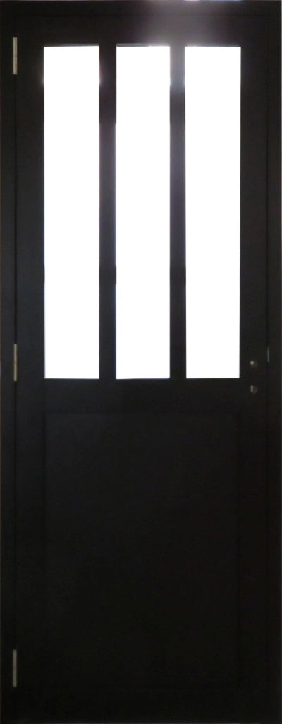 Blocco porta officina vetro trasparente rivestito nero H204 x L73 Spinta a destra