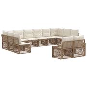 Set Divano da Giardino 12 pcs Beige polyrattan 3436152