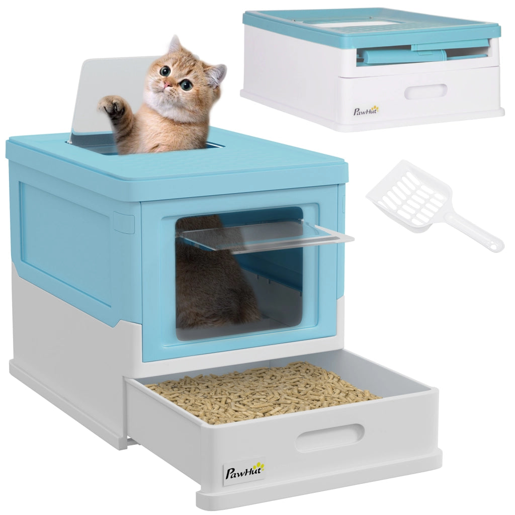 Lettiera per Gatti Chiusa ¨C Zephmum ¨C Azzurro 47.5x35.5x36.7cm con Vassoio