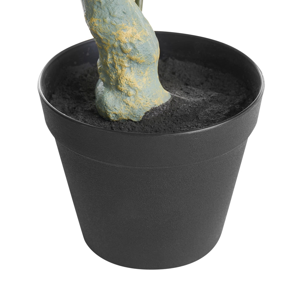 Pianta artificiale in vaso, materiale sintetico rosa, 85 cm con fiori, accessorio decorativo per interni, realizzata a mano