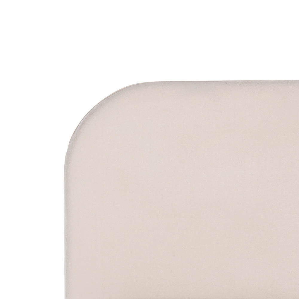 Letto beige velluto tappezzeria doppia dimensione gambe dorate testiera con rete a doghe 140 x 200 cm design minimalista