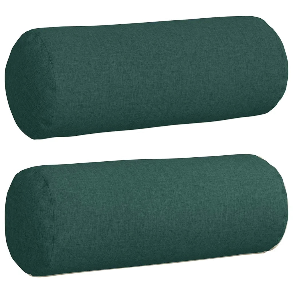 Cuscini a rullo 2 pcs Verde Scuro Ø 25 x 70 cm Tessuto