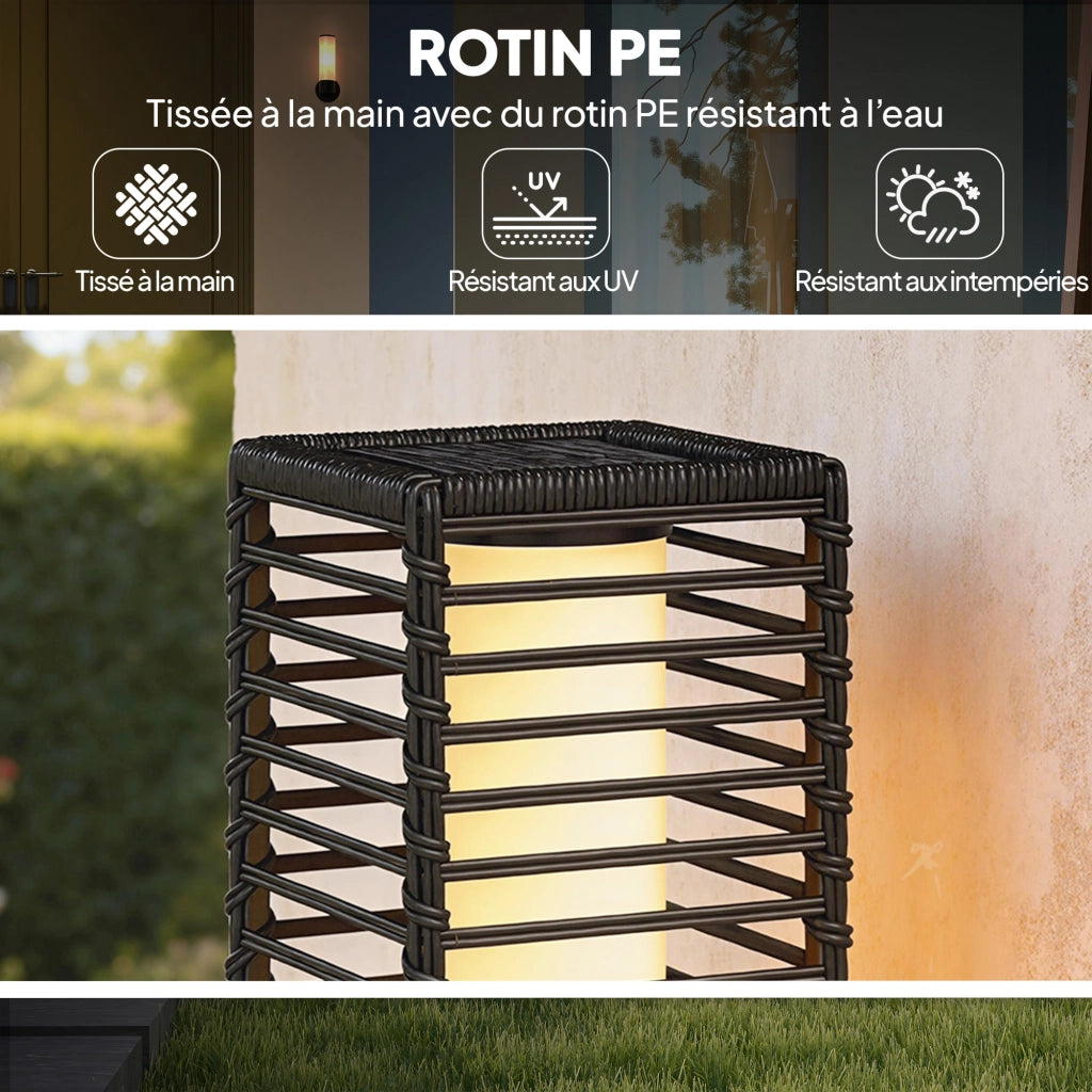 Lampada da giardino solare in resina ¨C zephmum ¨C 16x16x68 cm nero