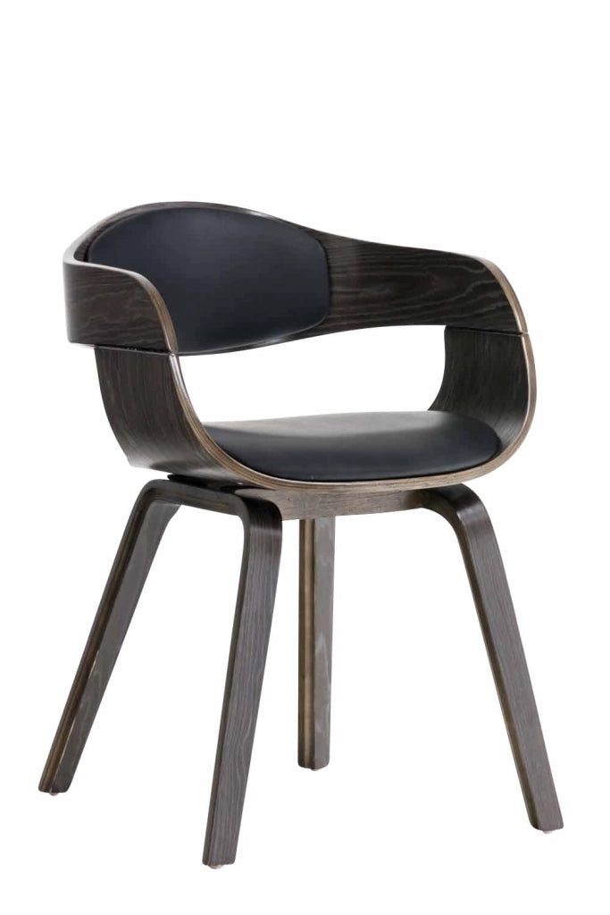 Sedia Kingston in Similpelle nero/grigio