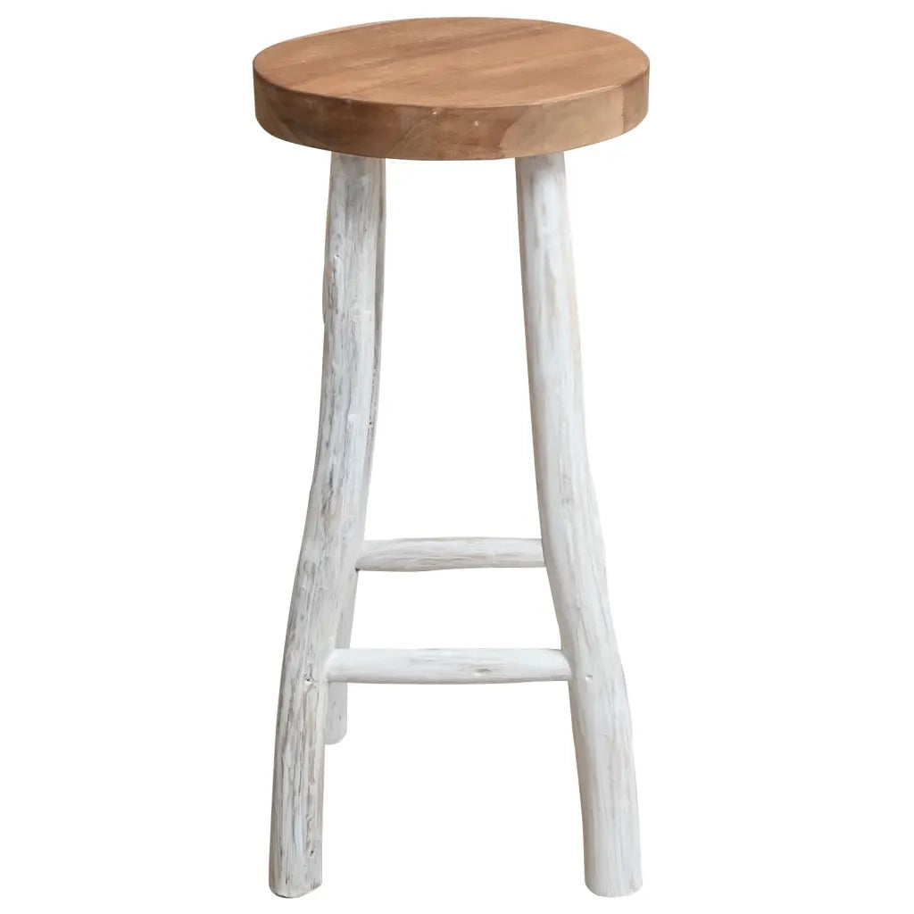 Sgabello da Bar in Legno Massello di Teak cod mxl 67586