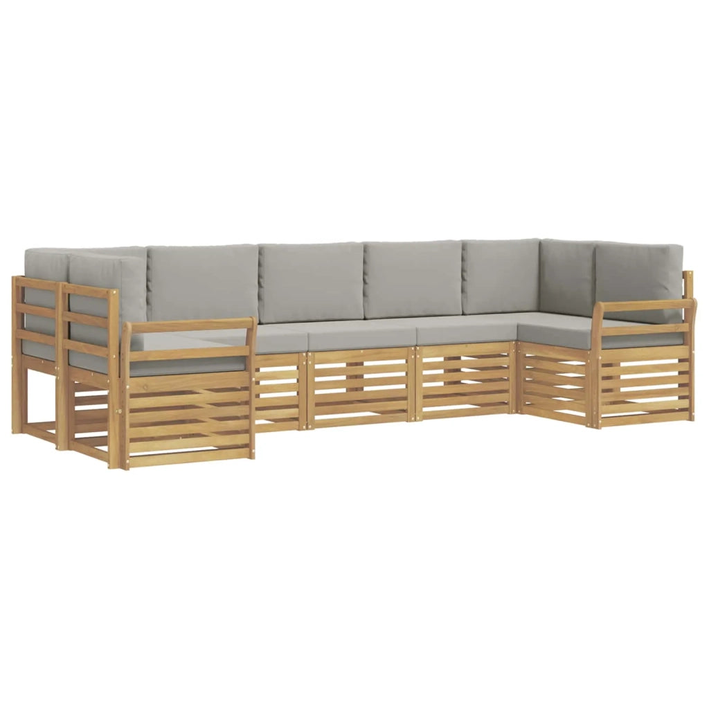 Set di divani da esterno 7 pcs Bianco e Grigio Chiaro 3392436