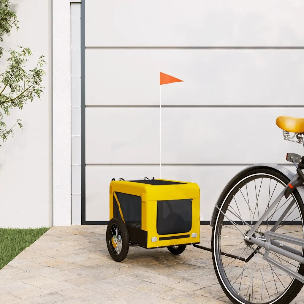 Rimorchio da Bici per Animali Giallo e Nero Oxford e Ferro CFW5499121