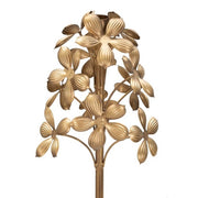 Portacandele in metallo dorato con decorazioni floreali - FLOWY