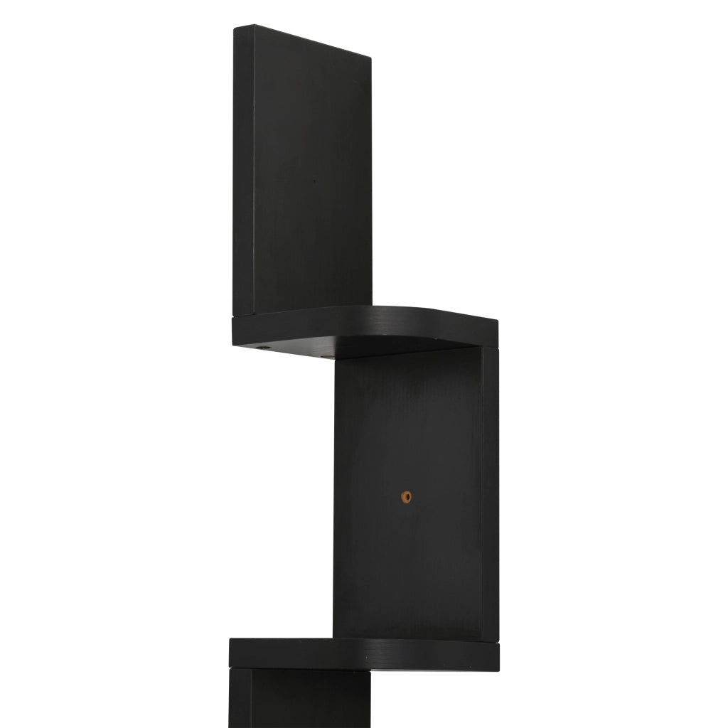Libreria Angolare a Parete 5 Livelli Zigzag ¨C Zephmum ¨C Legno Nero 120 cm