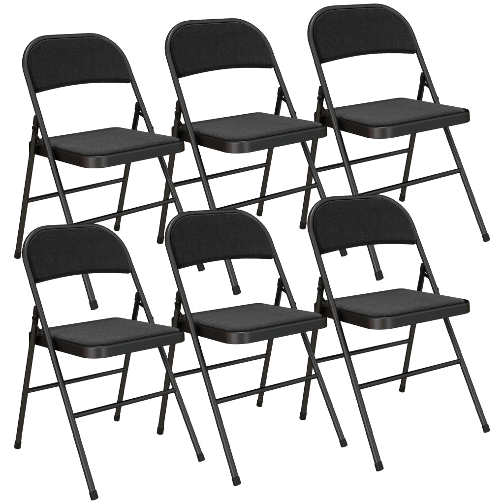 Set 6 Sedie Pieghevoli da Pranzo ¨C Xylo ¨C Struttura Metallo Nero 45x46x78cm