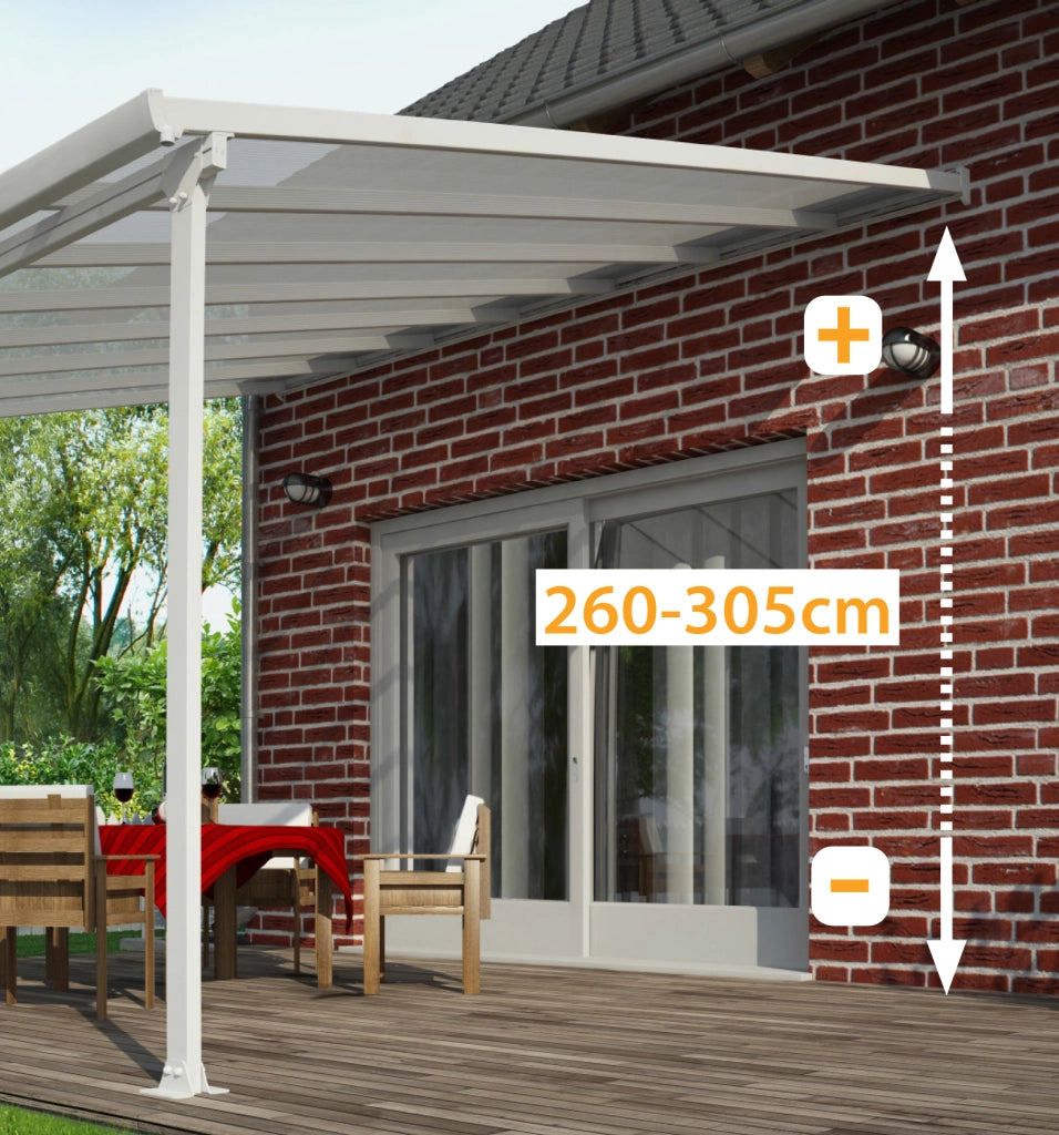 Pergola Addossata in Alluminio Feria 3X9.7 m colore Grigio