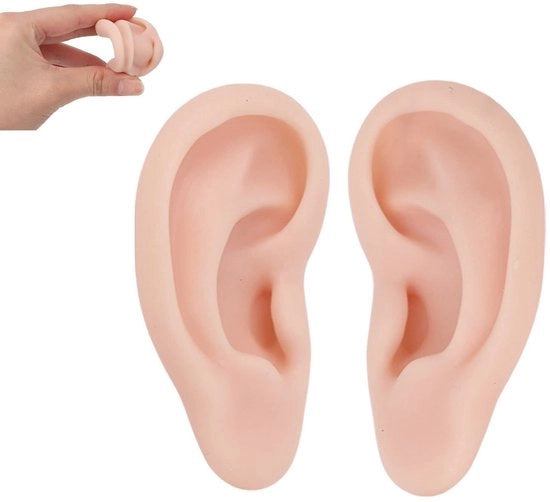 Modello di Orecchio Realistico - Testa di Orecchio in Silicone - Modello di Pratica per Piercing - Modello di Acupuntura - Presentazione di Orecchini - Eccellenza Artigianale - Modello di Piercing