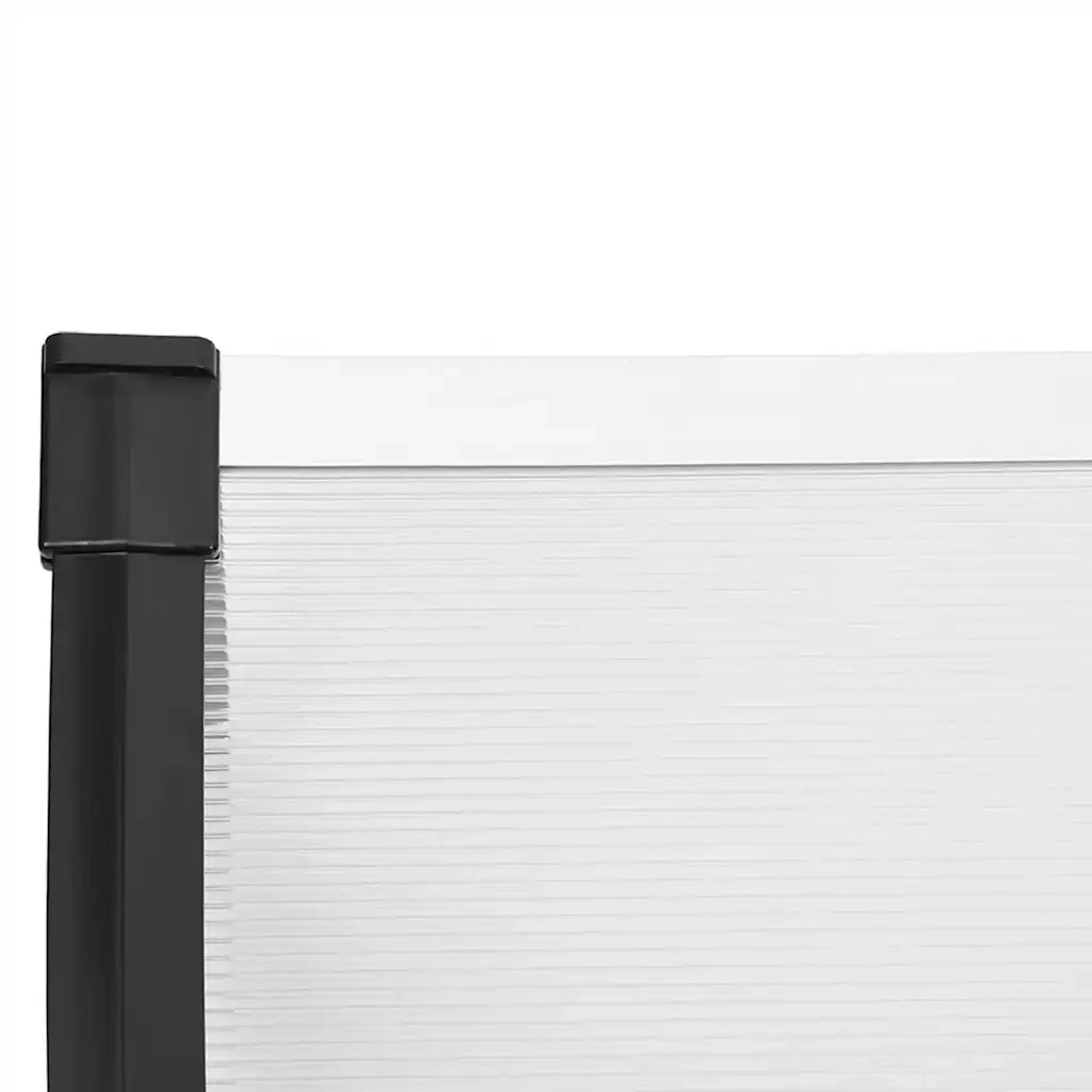 Tettoia per Porta Nero e Trasparente 396x90 cm Policarbonato CFW6969996