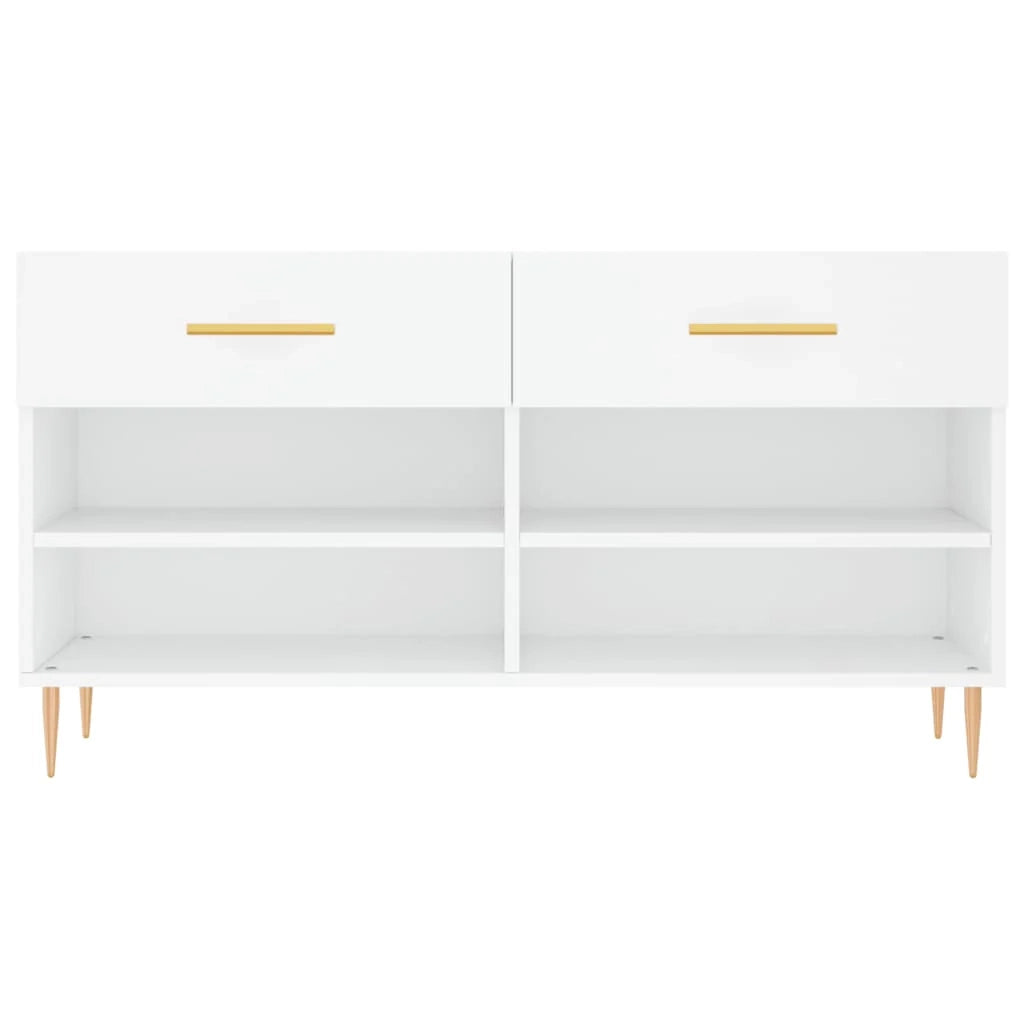 Panca portascarpe/stivali cassettiera scaffale mobiletto portaoggetti per ingresso 102 x 35 x 55 cm legno ingegnerizzato bianco 02_0022876