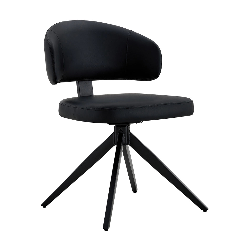 SEDIA Set da 2 pezzi girevoli in PU nero per sala da pranzo