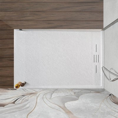 Piatto doccia 70x120 bianco pietra in resina riducibile con canalina Argo