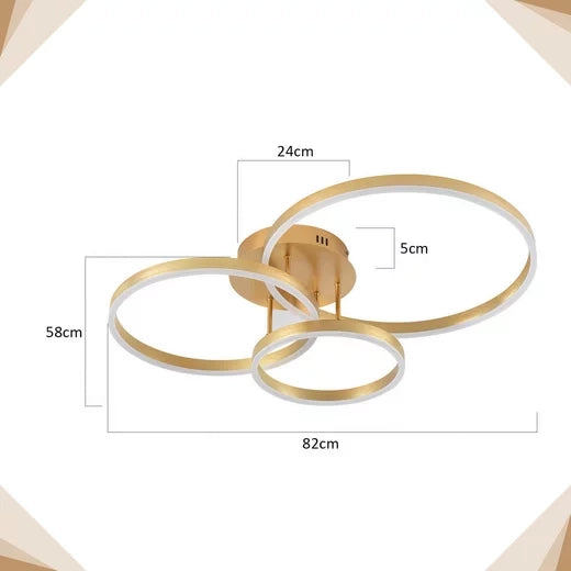 ZMH Lampada da soffitto plafoniera LED dorata dimmerabile 74W telecomando moderna per camera letto soggiorno sala pranzo