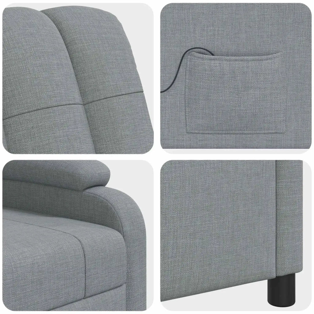 Divano Sedia-Poltrona Massaggiante Grigio Chiaro Tessuto 746305