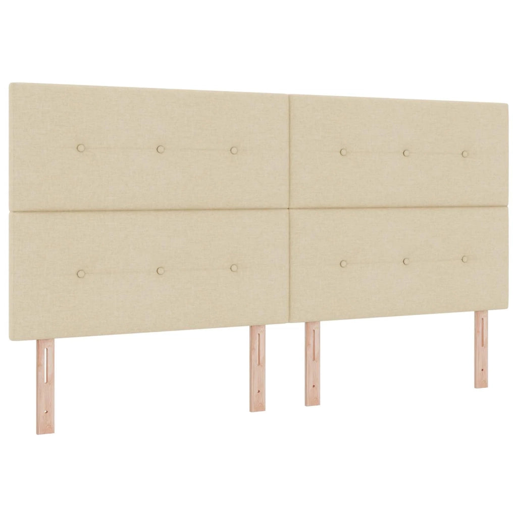 Letto box spring con materasso Crema 200 x 200 cm Tessuto 3455432