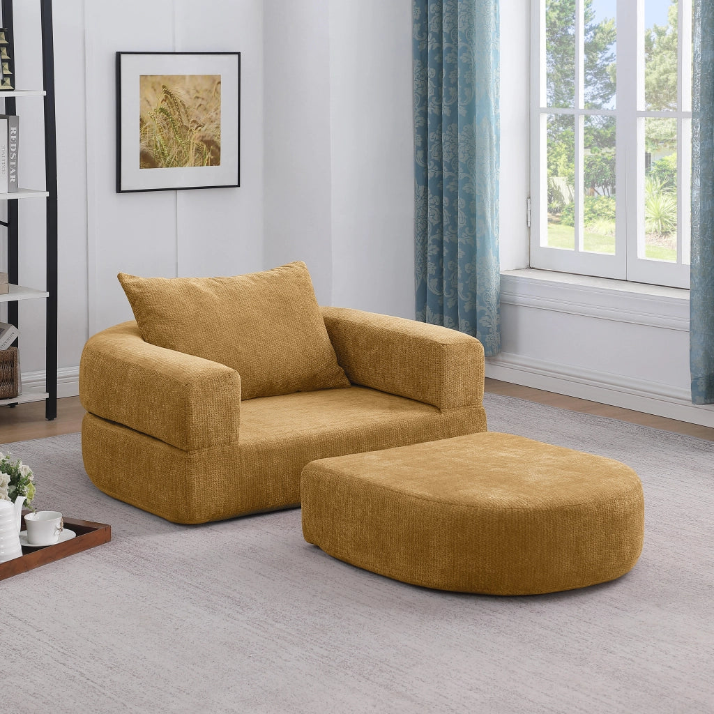 DIVANO Modulare Sezionale, stile minimal, Chenille giallo