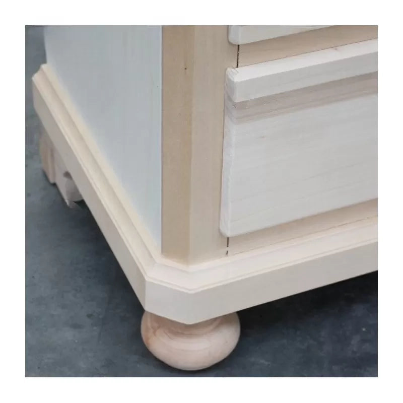 comodino classico 3 cassetti legno grezzo 50x38x66 (453) - Mobili 2G
