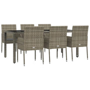 Set da pranzo da giardino in rattan grigio da 7 pezzi e cuscini 02_0014896