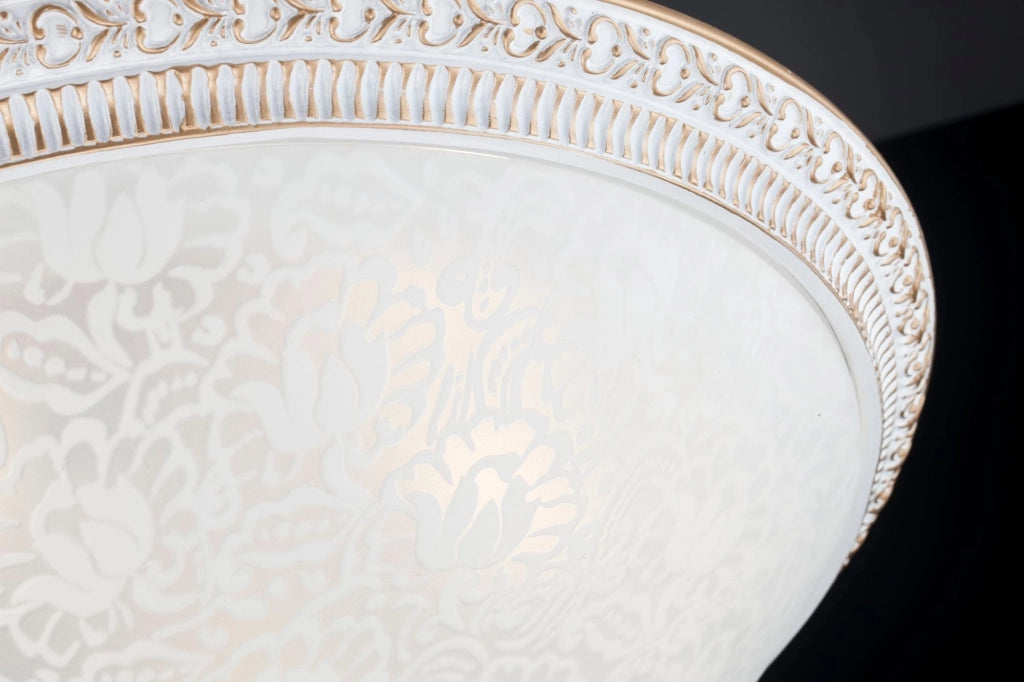 Plafoniera Ceiling & Wall in Metallo Pascal Bianco con Oro