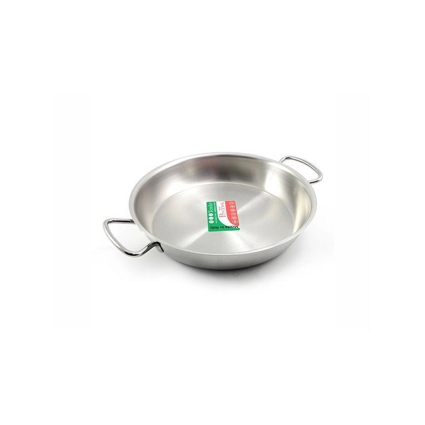 PINTI PNT670E32 Tender Tegame in Acciaio INOX 18-10 con Due Manici Fondo Termo Diffusore Adatto per Induzione Diametro 32 cm Capacita' 4,50 Lt colore Acciaio