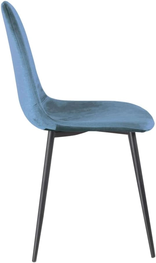 Sedia Poltroncina in Velluto Set 4pz Sedie per Sala da Pranzo Ristorante Blu Tempesta