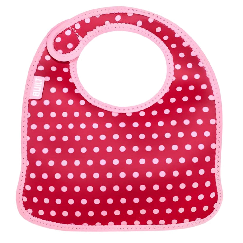 Set di 2 bavaglini in neoprene con motivo a pois e chiusura in scratch Rosso Built