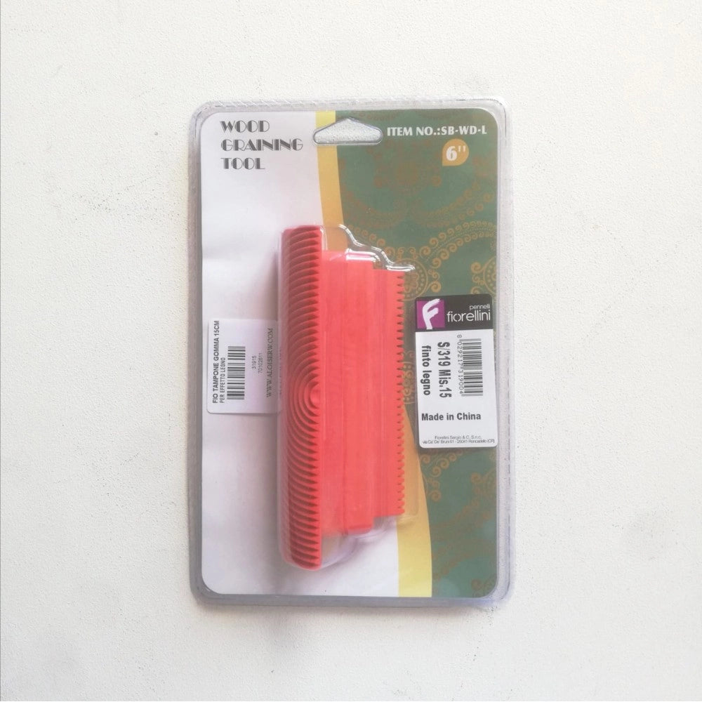 Fiorellini tampone in gomma da 15cm - 6 per effetto legno