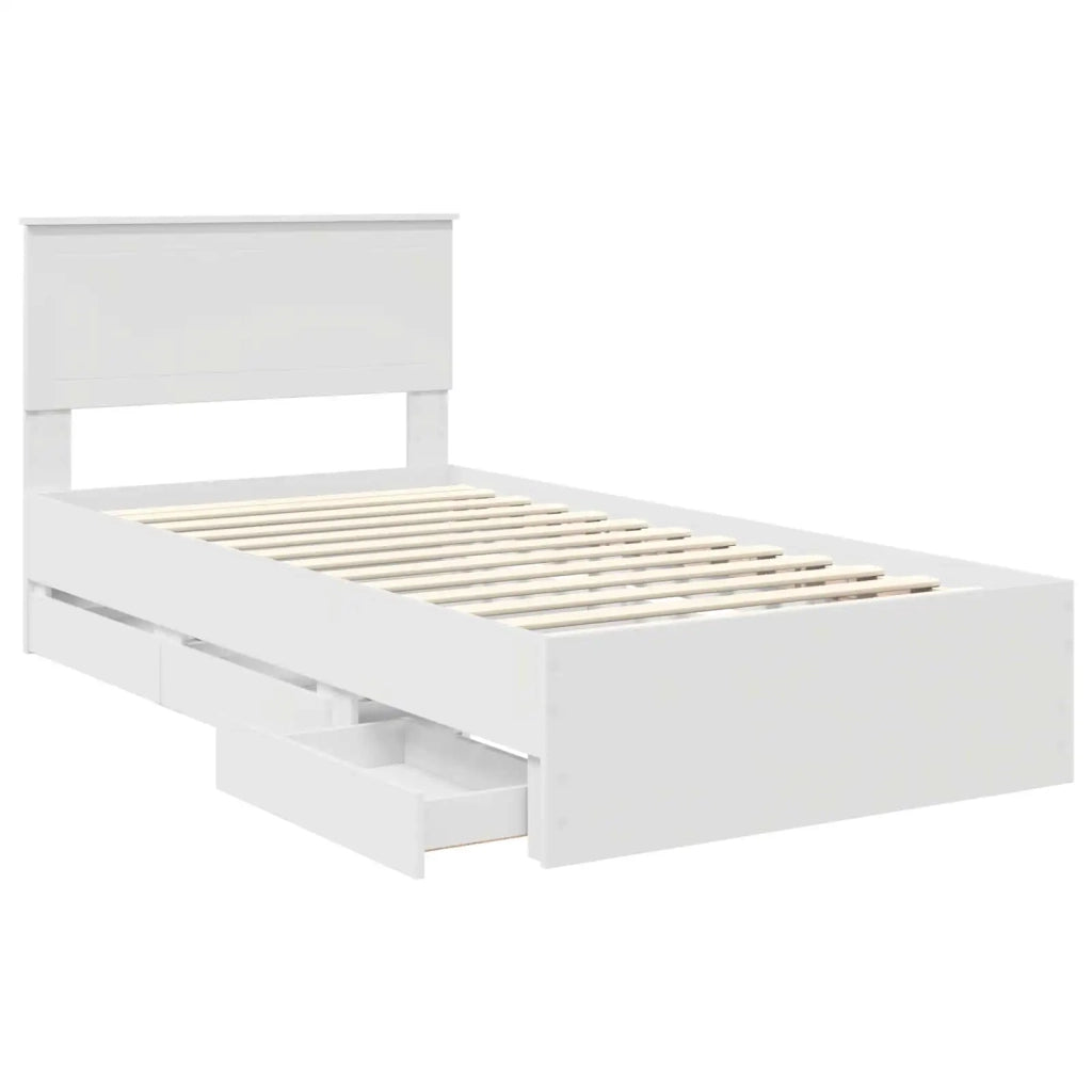 Struttura del letto Bianco 100 x 200 cm Legno Ingegnerizzato
