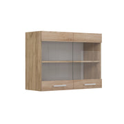 Mobile da cucina in vetro R-Line Sonoma/Rovere dorato 80 cm Vicco