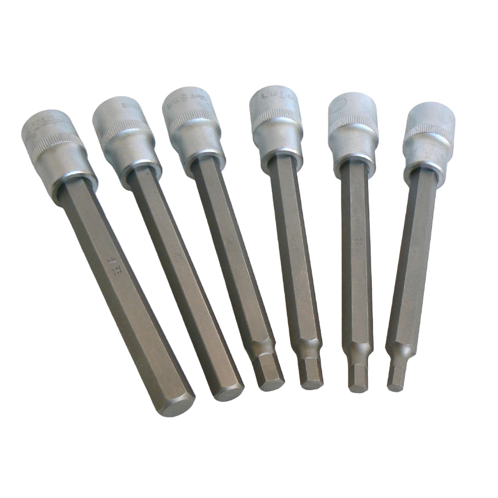 SERIE SET 6pz CHIAVI A BUSSOLA 1/2" BUSSOLE INSERTO ESAGONALE PROLUNGATE CONDOR 5050