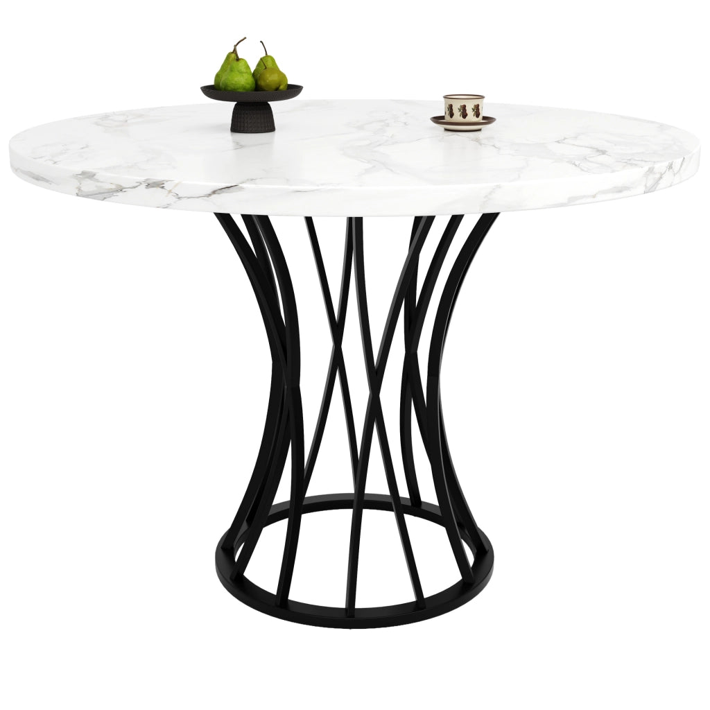 Tavolo da pranzo 80x80x76 cm in MDF e metallo; nero