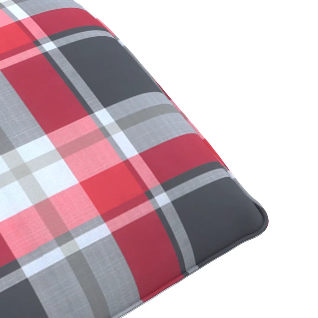 Lettino Pieghevole Quadri Rossi 175x54x8,5 cm in Tessuto Oxford 4019759