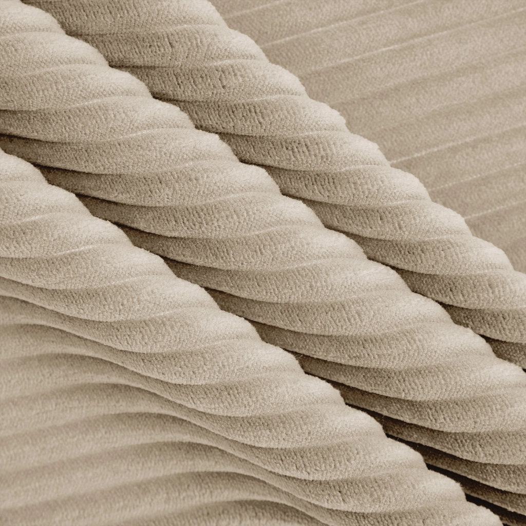 Divano modulare in velluto a coste beige; 194 x 88;5 x 94 cm; con cuscino lombare