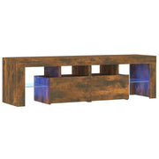 Mobile TV multimediale scaffale TV credenza mobile TV sala da pranzo soggiorno camera da letto con luci LED rovere affumicato 140 x 36,5 x 40 cm marrone 02_0026721